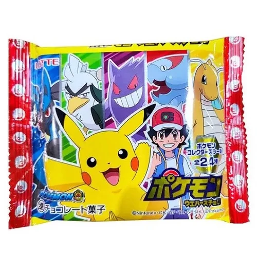 Pokémon csokikrémmel töltött ostya ajándék matricával