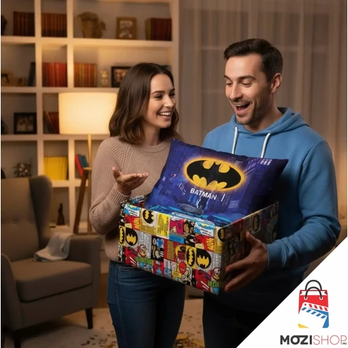 Batman párna, díszpárna 40x40 cm velúr - Gotham Nights