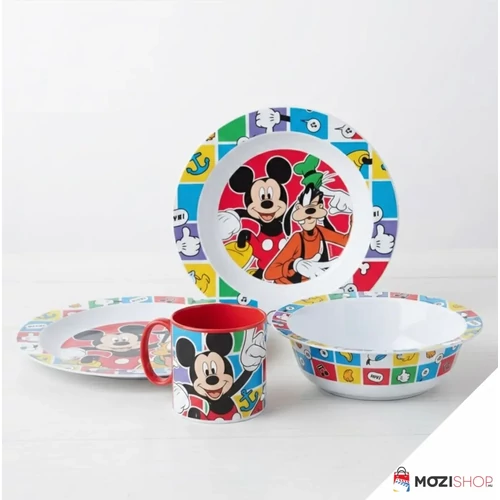 Disney Mickey étkészlet, műanyag micro szett bögrével 265 ml - Better Together