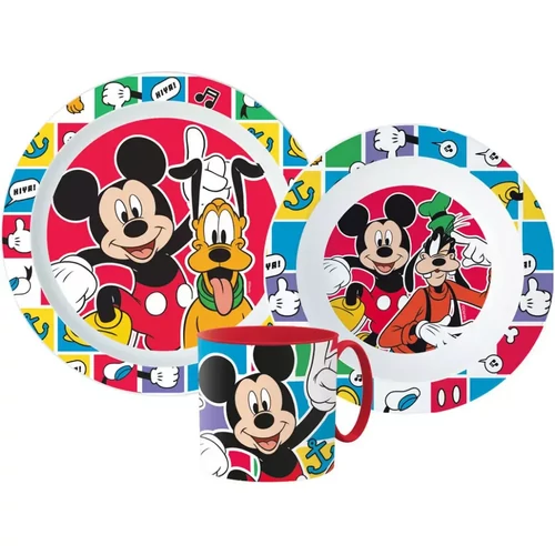 Disney Mickey étkészlet, műanyag micro szett bögrével 265 ml - Better Together