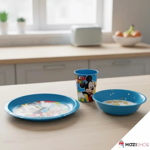Disney Mickey étkészlet, műanyag szett pohárral 260 ml - Cool Summer