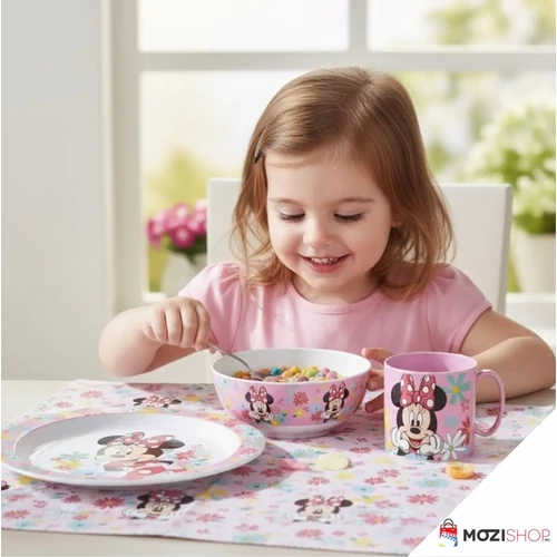 Disney Minnie étkészlet, műanyag szett bögrével 265 ml - Spring