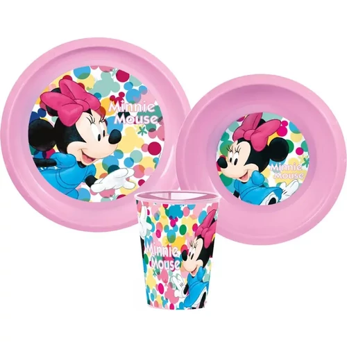 Disney Minnie étkészlet, műanyag szett pohárral 260 ml - Feel Good