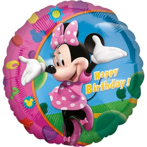 Minnie egér fólia lufi 43 cm-es, kerek