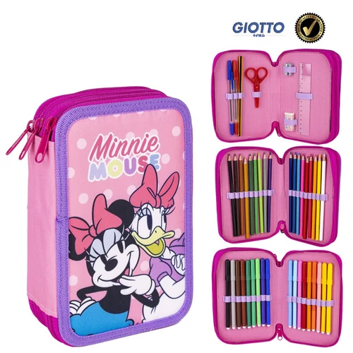 Disney Minnie egér töltött tolltartó - 3 emeletes - Daisy