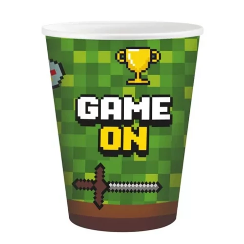 Gaming party papír pohár 6 db-os 200 ml-es - Game On