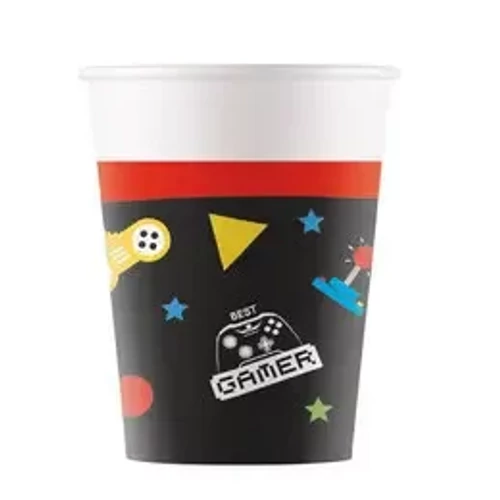 Gaming party papír pohár 8 db-os 200 ml-es