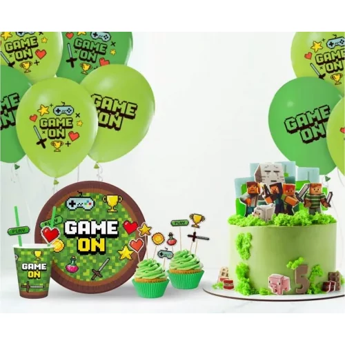 Gaming torta dekoráció, díszítő pálca 10 cm-es - Game On