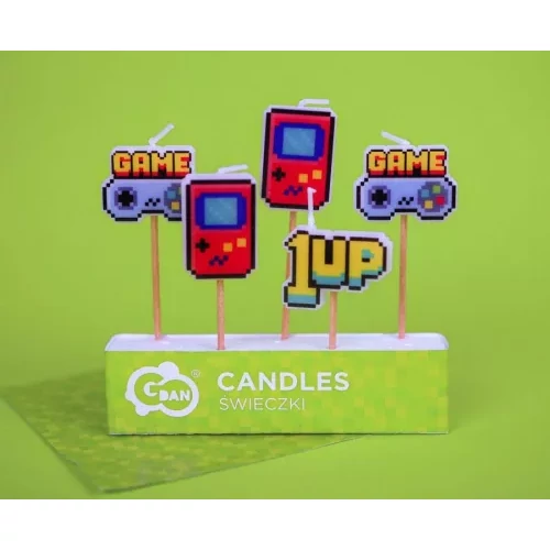 Gaming tortagyertya, 5 db-os gyertya szett - Game On