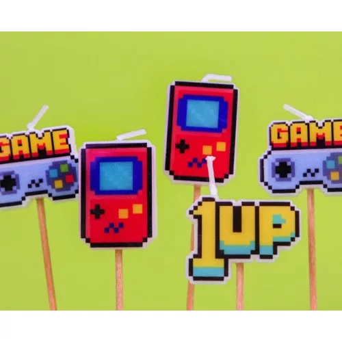 Gaming tortagyertya, 5 db-os gyertya szett - Game On