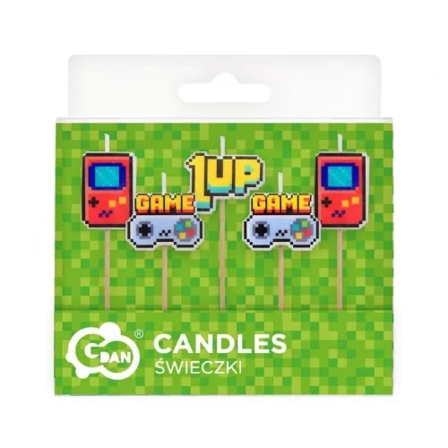 Gaming tortagyertya, 5 db-os gyertya szett - Game On