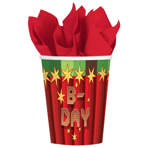 Minecraft B-Day papír pohár 8 db-os szett