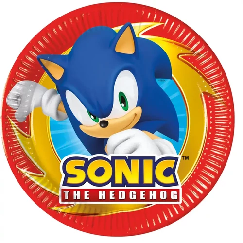 Sonic a sündisznó papírtányér 8 db-os 20 cm - Sega