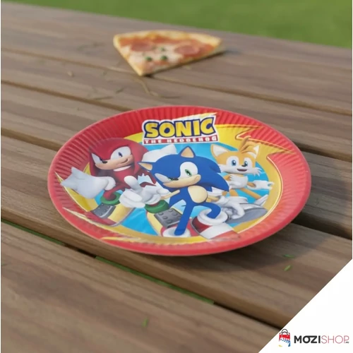 Sonic a sündisznó papírtányér 8 db-os 23 cm - Sega