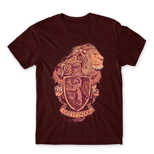 Bordó Harry Potter férfi rövid ujjú póló - Gryffindor