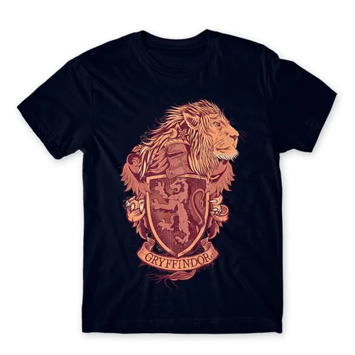 Sötétkék Harry Potter férfi rövid ujjú póló - Gryffindor
