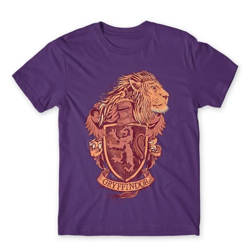 Sötétlila Harry Potter férfi rövid ujjú póló - Gryffindor