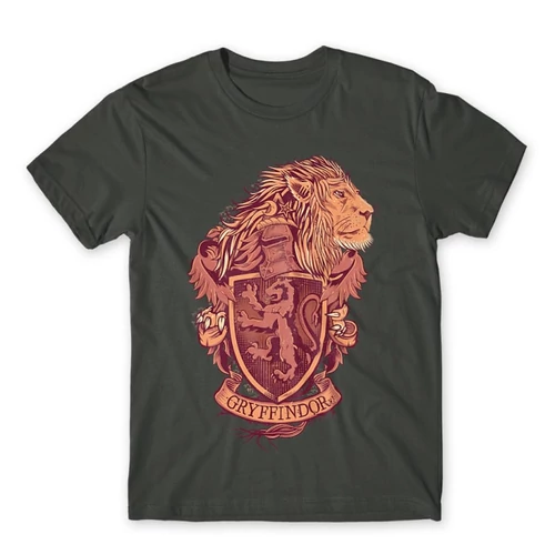 Sötétszürke Harry Potter férfi rövid ujjú póló - Gryffindor