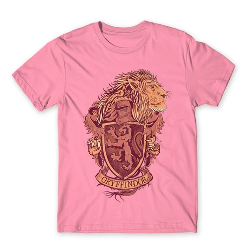 Világos rózsaszín Harry Potter férfi rövid ujjú póló - Gryffindor