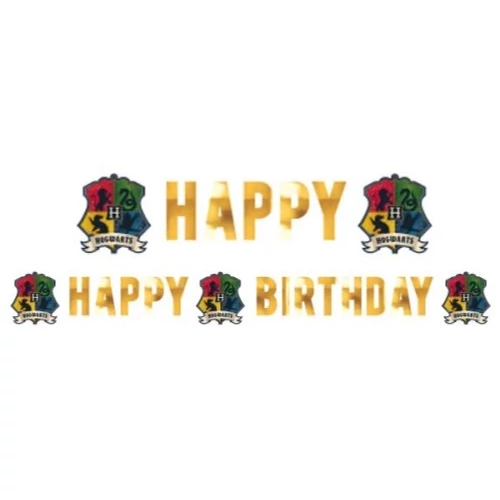 Harry Potter Happy Birthday felirat - Házak - 1,8 méter