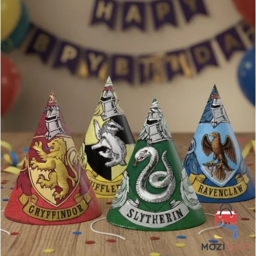 Harry Potter parti kalap, csákó 6 db-os - Hogwarts Houses