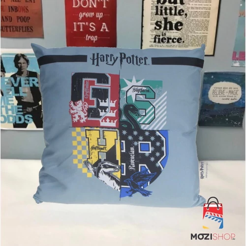 Harry Potter párna, díszpárna - Hogwarts logo gray