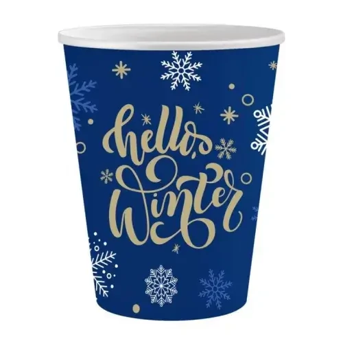 Karácsonyi papír pohár 6 db-os 250 ml - Hello Winter