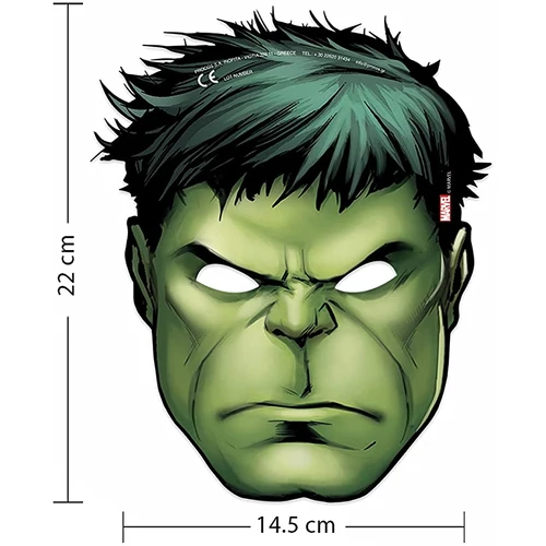 Bosszúállók papír álarc, maszk - Hulk 