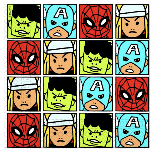 Bosszúállók papírszalvéta 20db - Amerika Kapitány, Thor, Hulk és Pókember
