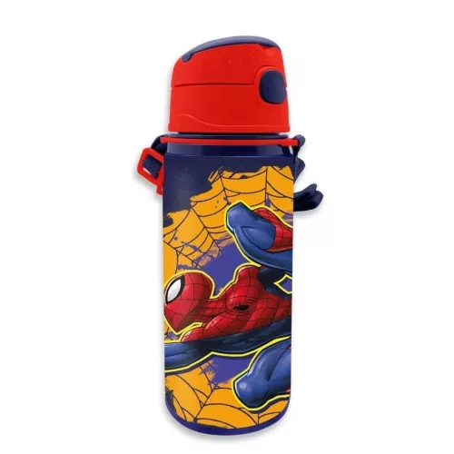 Pókember alumínium kulacs, sportpalack akasztóval 600 ml - Web-Slinger