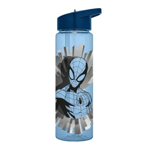 Pókember műanyag kulacs, sportpalack akasztóval 600 ml - Blue