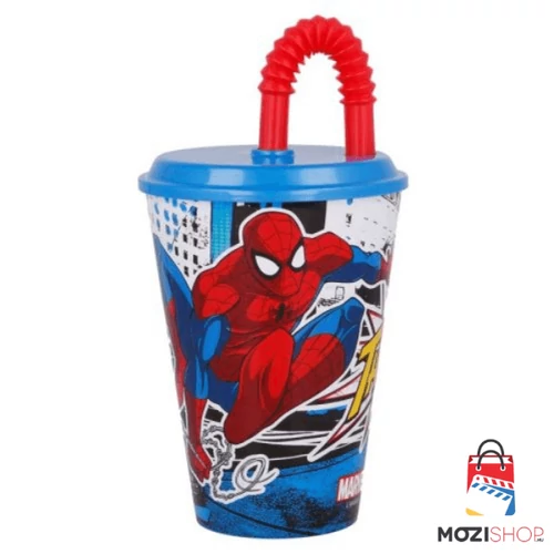 Pókember szívószálas pohár