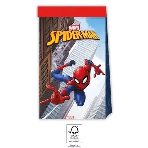 Pókember papírzacskó 4 db-os 22x13,5cm - Crime Fighter