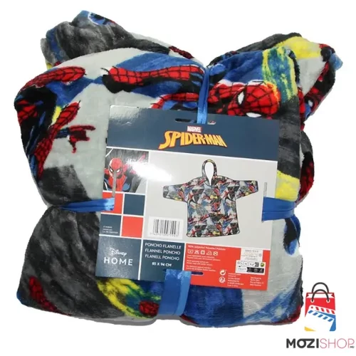 Pókember gyerek bebújós plüss polár takaró, poncsó - 7-14 éves korig - Spider