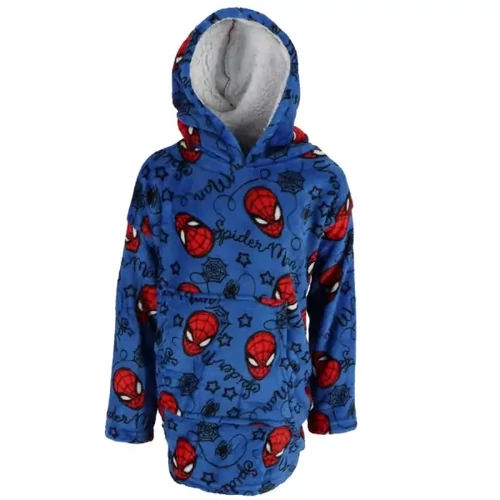 Pókember gyerek bebújós plüss polár takaró, poncsó - 7-14 éves korig - Blue