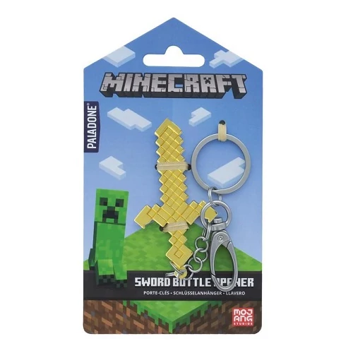Minecraft kulcstartó, üvegnyitó gyémántkard formájú 