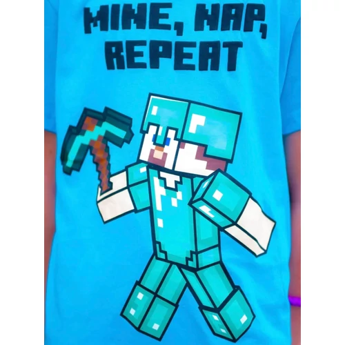 Minecraft gyermek pizsama - Mine, Nap, Repeat - 128-as / 8 éves korig
