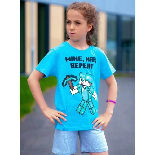 Minecraft gyermek pizsama - Mine, Nap, Repeat - 128-as / 8 éves korig