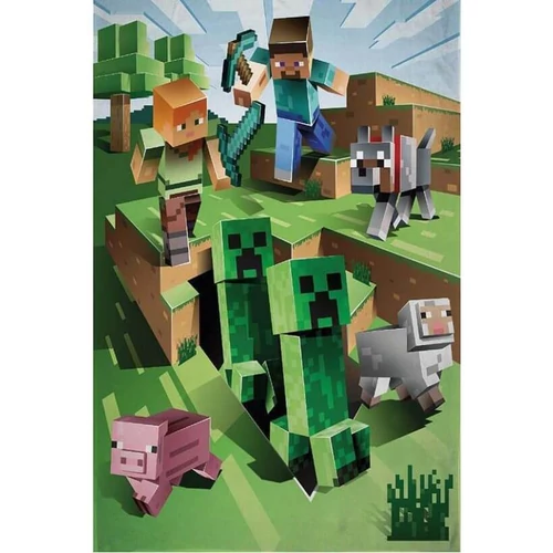 Minecraft polár takaró, ágytakaró - Characters
