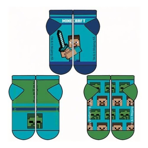 Minecraft gyerek titokzokni szett - 23-26 méret - Több változatban