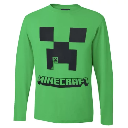 Minecraft gyerek hosszú ujjú póló, felső 10 év / 140 cm - Creeper Green