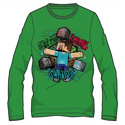 Minecraft hosszú ujjú gyerek póló - Survive - 140-es méret