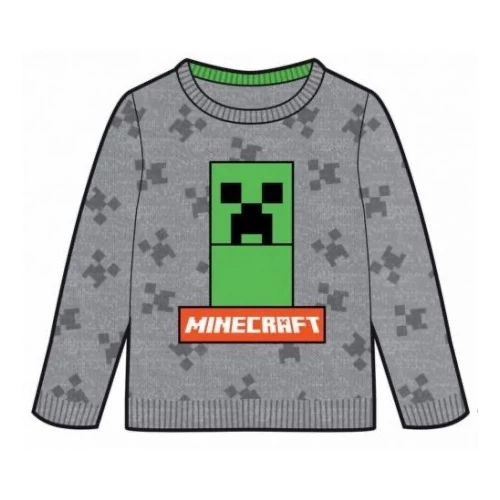Minecraft gyerek kötött pulóver - 152-es / 12 éves korig