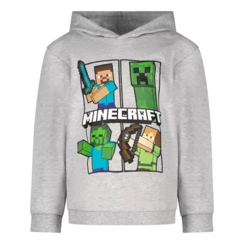 Minecraft gyerek kapucnis pulóver 116-os méret - Gray