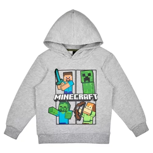 Minecraft gyerek kapucnis pulóver 116-os méret - Gray
