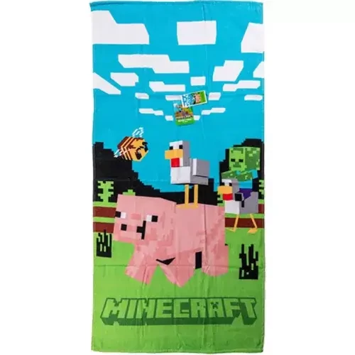 Minecraft törölköző, fürdőlepedő 70x140cm - Piggy Ride
