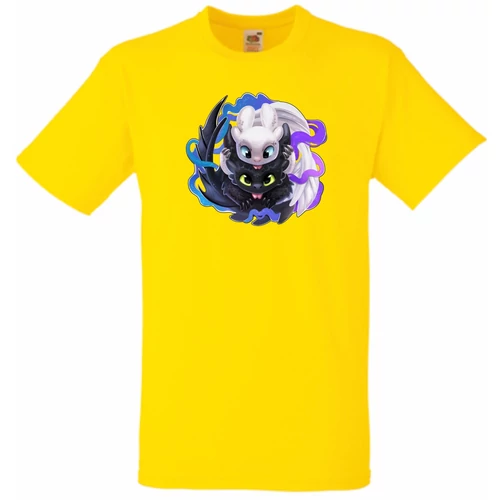 Sárga Így neveld a sárkányodat gyerek rövid ujjú póló - Fényfúria és Fogatlan