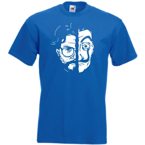 Királykék A nagy pénzrablás férfi rövid ujjú póló - A Professzor