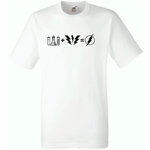 Fehér Agymenők - Bazinga Flash férfi rövid ujjú póló