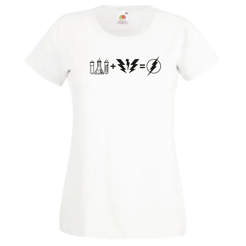 Fehér Agymenők - Bazinga Flash női rövid ujjú póló